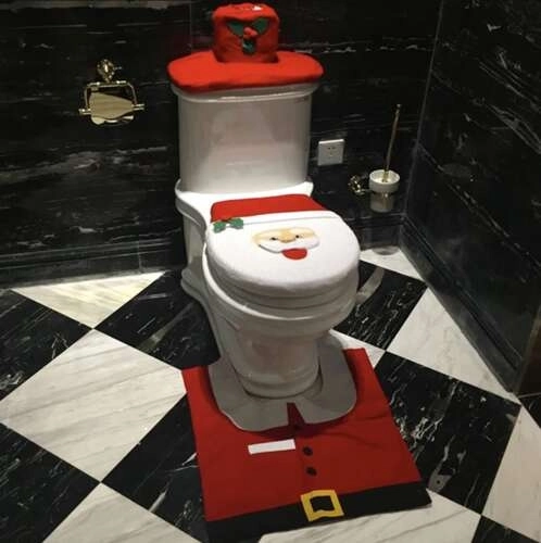 Božićni pokrov za WC s tepihom Ruhhy 22360