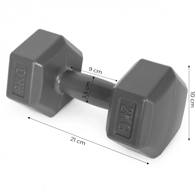 Šesterokutne utege ModernHome 2x2 kg sive