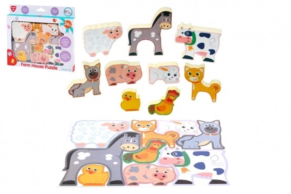 Puzzle/Umetanje drvena farma 20x14cm u kutiji 24x21x2cm 24m+