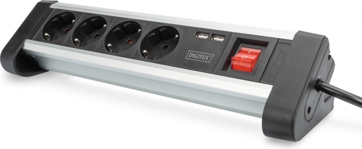 Uredsko napajanje 45° s 4 utičnice, 2x USB (5V/2A), zakretno 290°