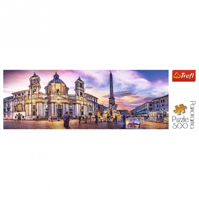 Puzzle 500 dijelova panorama - Piazza Navona, Rim