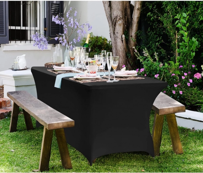 Univerzalni elastični prekrivač za stol za catering 180 cm crni MultiGarden
