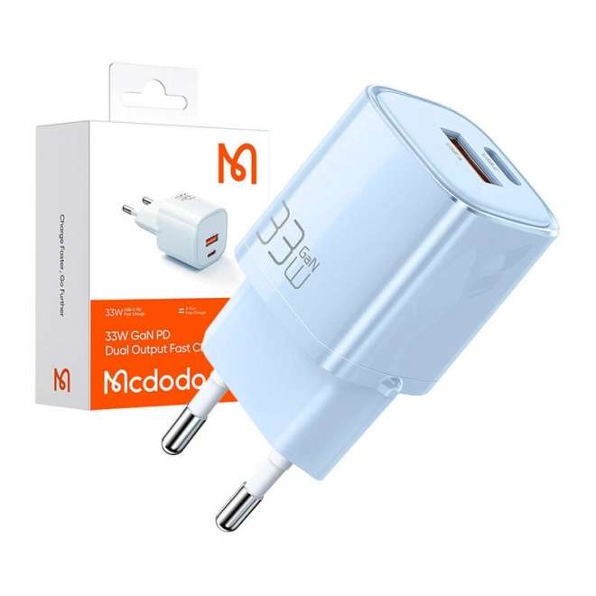 Punjač GaN 33W Mcdodo CH-0154 USB-C, USB-A (plava)