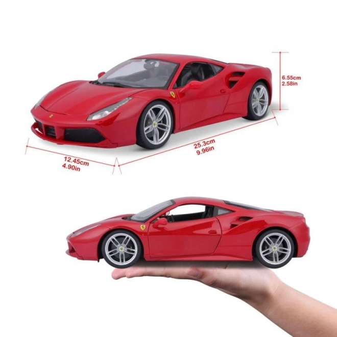 Metalni auto Ferrari 488 GTB crveno