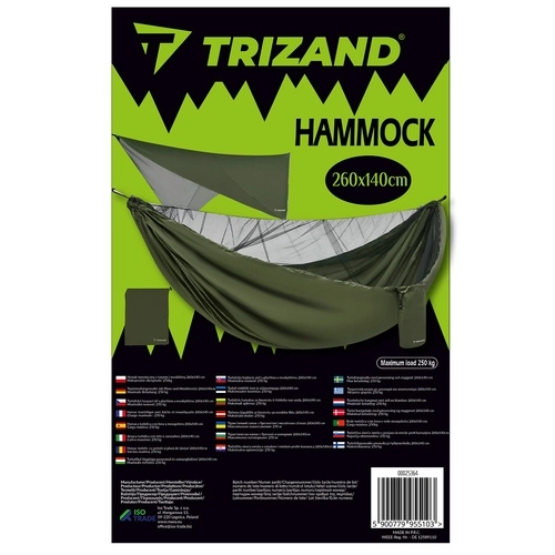 Turistička viseća mreža s mrežom protiv insekata i ceradom 260x140 cm
