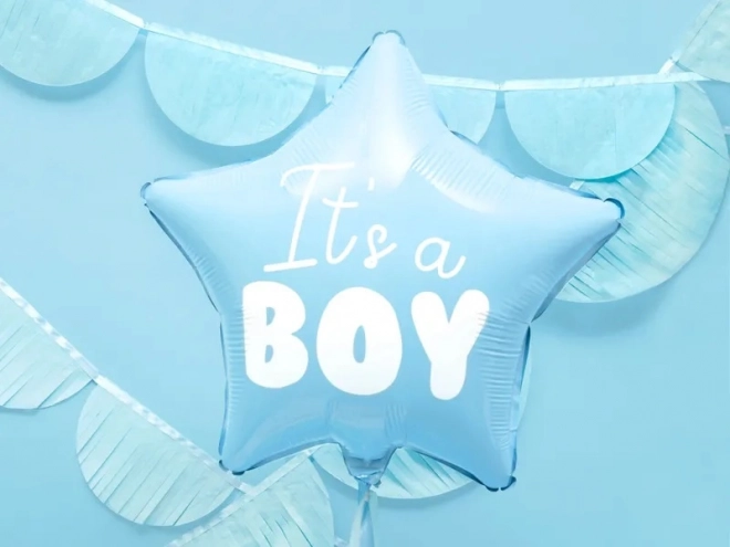 Foli balon zvijezda "It's a boy" plava 48 cm