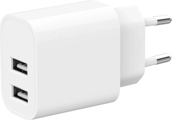 Dvojni USB punjač 2.4 A bijeli