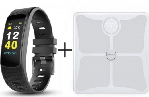 umax stay active – pametna vaga smart scale us10c + pametna narukvica u-band 116hr color