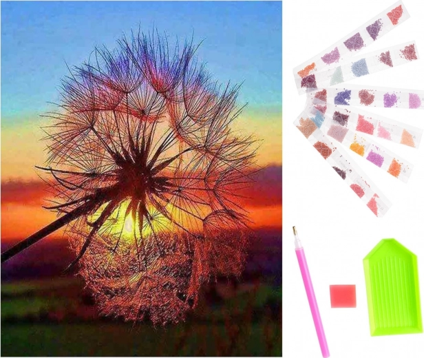 Dijamantno slikanje 5D – maslačak, mozaik kreativni set 30 × 40 cm