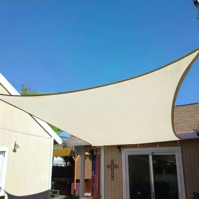 Kvadratna bež sjenica sa vodootpornim krovom ModernHome – 4 x 4 m
