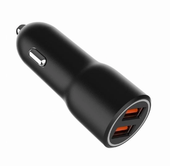 Punjač za auto 2xUSB-A QC3.0 36W crna