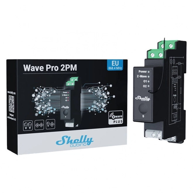 Shelly Qubino Pro 2PM dvokanalno rele s mjerenjem energije