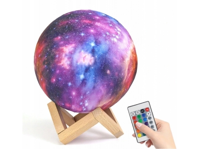 Noćna lampa GALAXY 3D s RGB osvjetljenjem u boji + daljinski upravljač