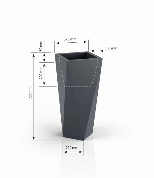 Dizajnerska vaza MONUMO VASO bijela s osvjetljenjem