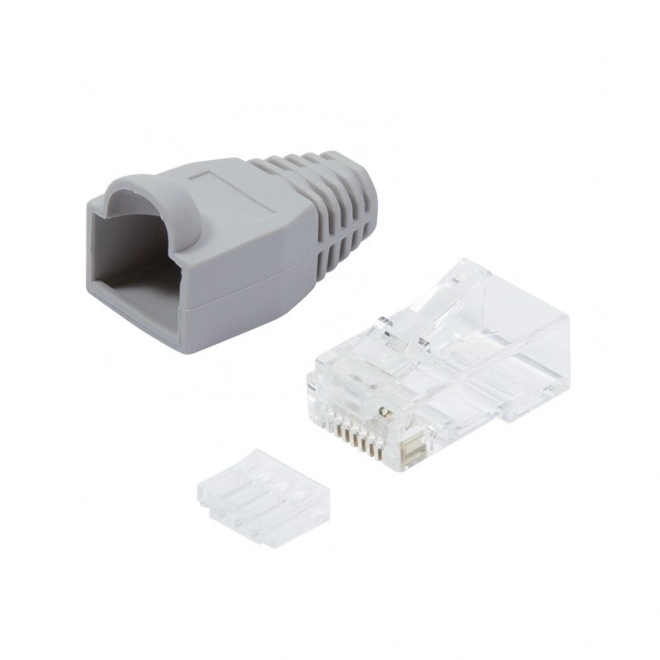 Konektori RJ45 CAT.6 s zaštitom, sivi, pakiranje 100 kom