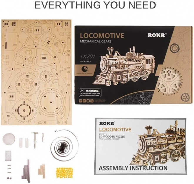 Rokr 3D drvena puzzle lokomotiva 350 dijelova