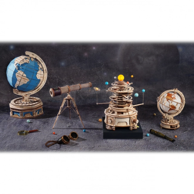 RoboTime 3D drvene mehaničke puzzle Svjetleći globus