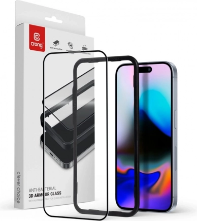 Crong antibakterijsko 3D Armour Glass zaštitno staklo za iPhone 16 Pro Max – iPhone 16 Pro