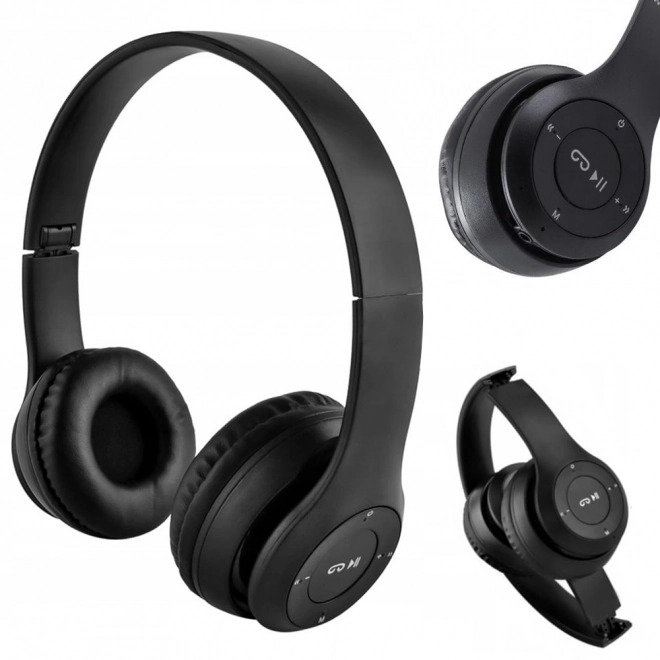 Bežične slušalice p47 bluetooth mikrofon mp3 – crne