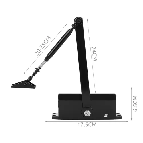 Zatvarač vrata crni 40-60 kg Malatec 23598a