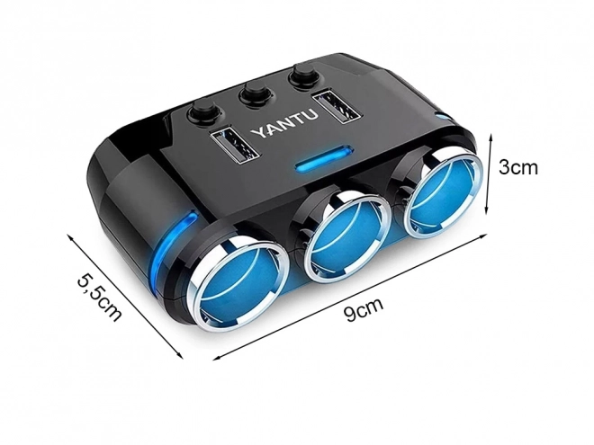 Auto USB adapter s razvodnikom za upaljač
