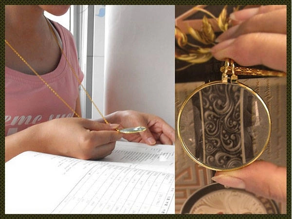ČITAČI STAKLO ZLATNI OGRLICA 5x ELEGANTNI