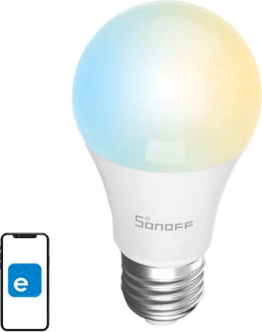 Pametna LED Wi‑Fi žarulja Sonoff E27, 9 W, 806 lm, CCT 2700–6500 K