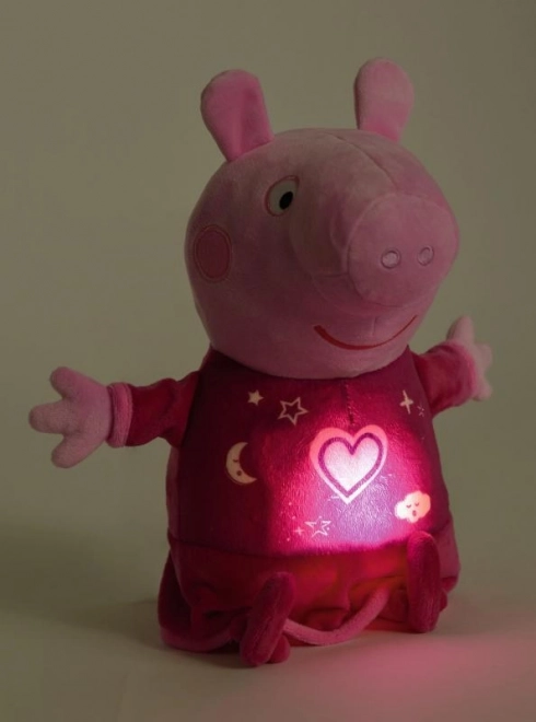 Peppa Pig 2u1 plišani jastučić za uspavljivanje, svira + svjetlo, ružičasti, 25 cm