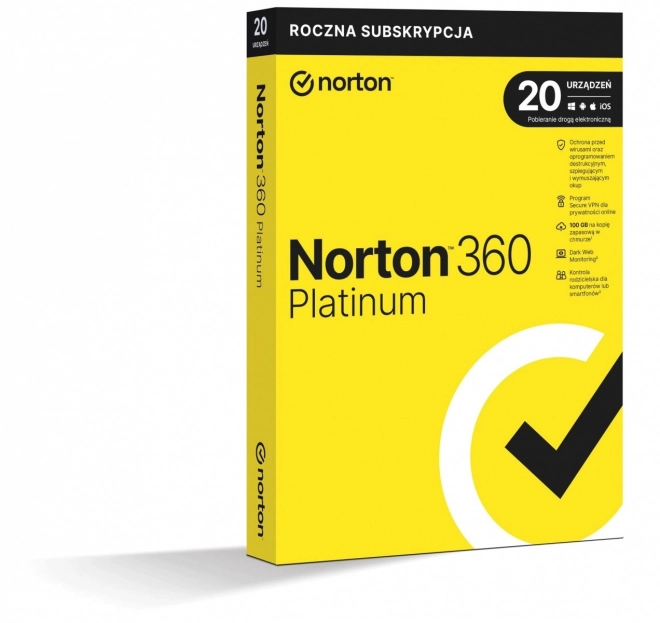 Norton 360 Platinum, 100 GB, 1 korisnik, 20 uređaja, 1 godina