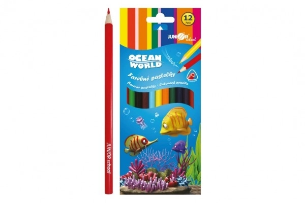 Pastelne bojice drvene Ocean World trokutaste 12 kom u kutiji 9x20,5x1cm 12 kom u kutiji