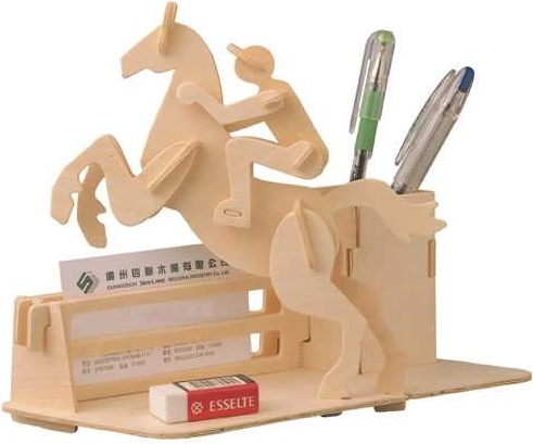 Woodcraft Drveni 3D puzzle Stalak za olovke Konjske utrke
