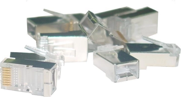 Oklopljeni RJ45 konektor kategorije 6, univerzalan za punu i višeslojnu žicu, 8P8C, 100 kom