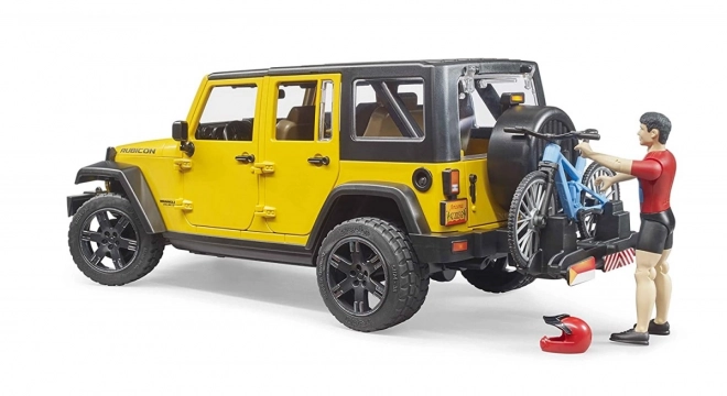 Bruder Jeep Wrangler Rubicon s biciklistom i biciklom