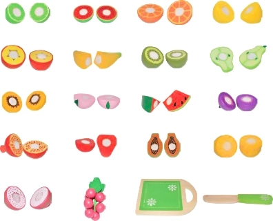 Drveno voće za rezanje, 20 komada ECOTOYS