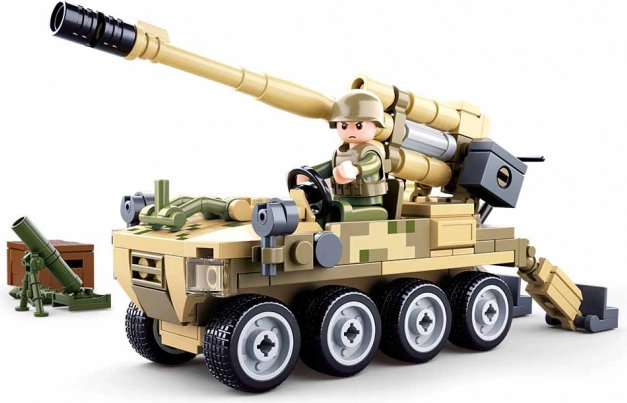 Konstrukcijski set SLUBAN army – mobilni top 8x8 s kopnenim minobacačem
