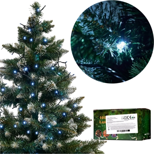 Božićni LED lančić 10 m, 100 LED, 8 režima – Hladna