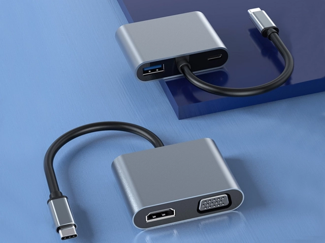 Adapter USB-C HDMI 4K VGA Hub s Power Delivery