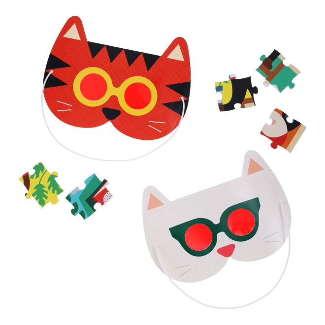 Petit Collage puzzle knjižnica s 3D naočalama