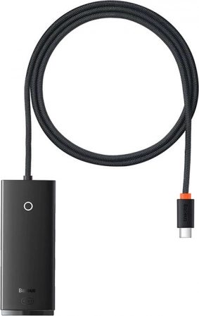 Baseus Lite 4‑portni USB‑C hub s 4× USB 3.0 i napajanjem USB‑C, 1 m, crni