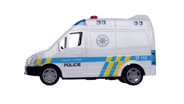 Auto policijska dostavna vozila plastika 15cm na inerciju na baterije sa zvukom i svjetlom u kutiji 19x13x9cm
