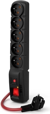 Produžna letva F5 Power 5 metara 5 utičnica crna