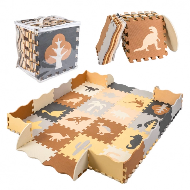 Pjenaste puzzle s dinosaurima i ogradom - 36 komada