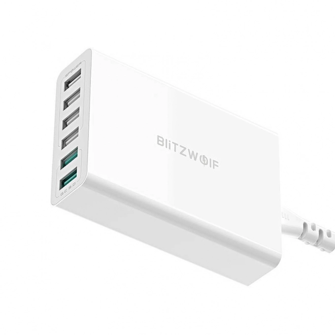 USB punjač 6 portova BlitzWolf QC 3.0, 60W bijela