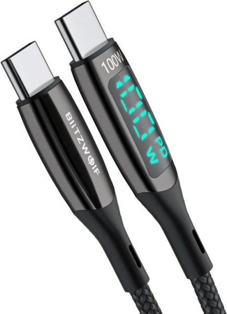 USB‑C na USB‑C kabel s prikazom snage 100 W 0,9 m BLITZWOLF
