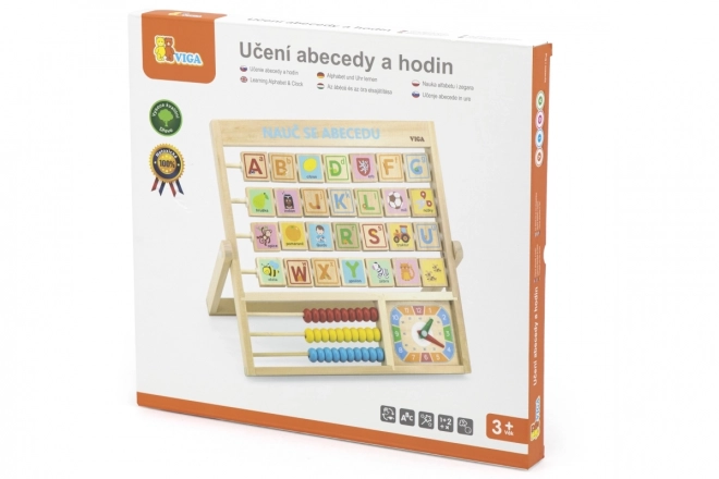 Drvena abeceda i sat na češkom jeziku