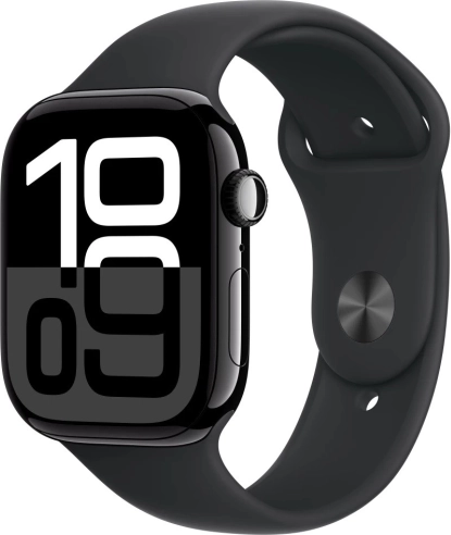 Watch Series 10 GPS 46 mm s aluminijskim kućištem u oniks boji s crnim sportskim remenom veličine M/L