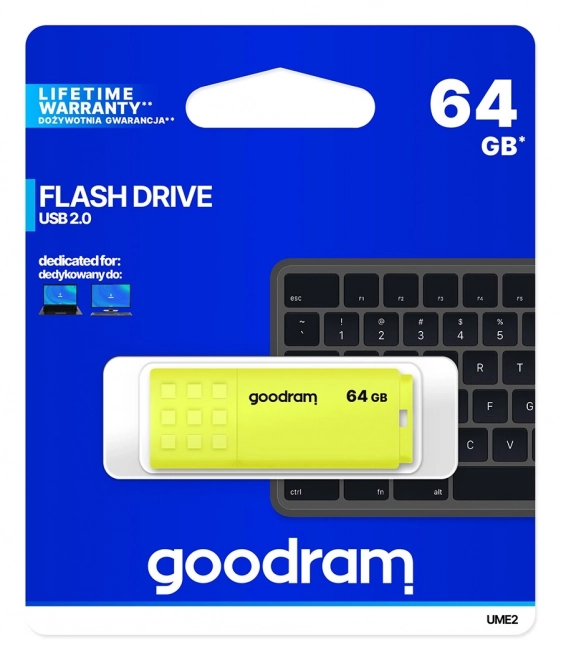 UME2 64GB USB 2.0 flash disk žuti