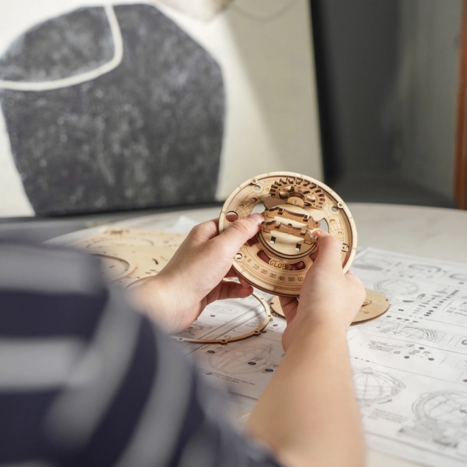 RoboTime 3D drvene mehaničke puzzle Svjetleći globus