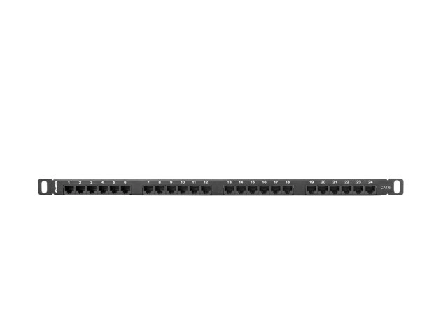 Patch panel 24 porta 0.5U kat. 6 crni