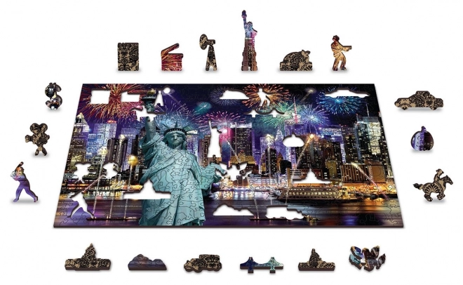 Drvene puzzle Noćni New York 2u1